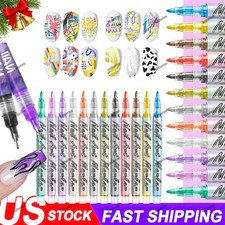 12 Colors Nail Art Pens Set, 2026 New DIY Nail Art Markers Drawing Painting Line