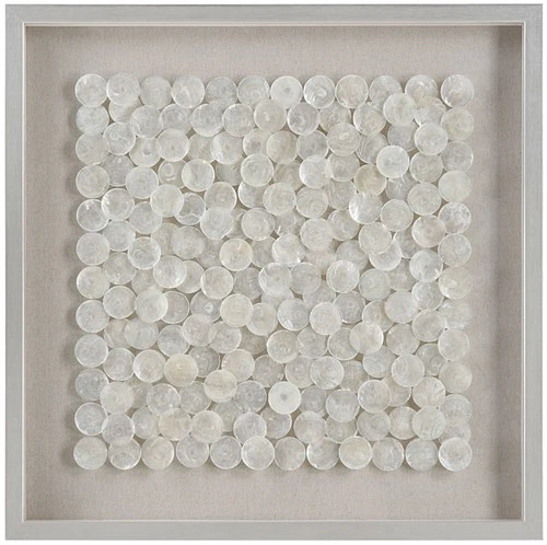 Uttermost 04317 Roxas 32" Square Contemporary Coastal Capiz Shell - Brushed - Picture 1 of 3