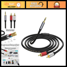 6.6FT RCA to 3.5mm AUX Cable, Male to Male Stereo Audio Adapter for Speakers, HD
