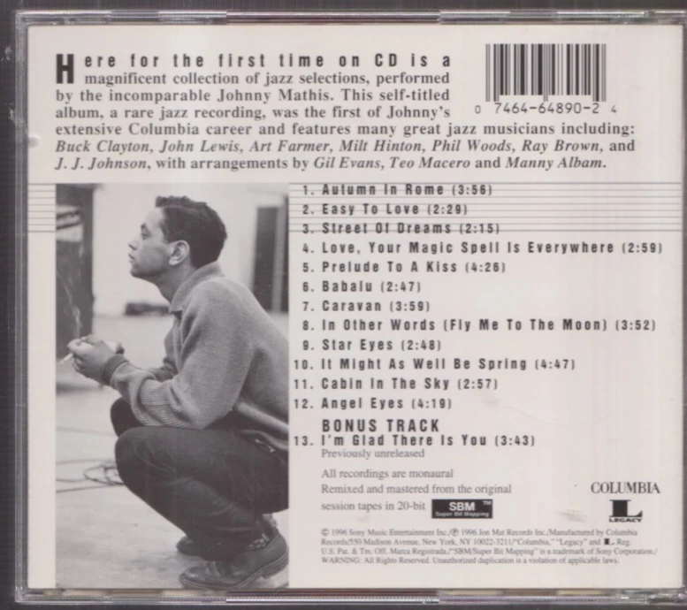 1 CENT CD Johnny Mathis – Johnny Mathis / Reissue, Remastered - Image 2 of 2