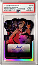 2021-22 Crown Royale /25 Purple Rookie Crown Alperen Sengun DieCut PSA 9 Auto 10