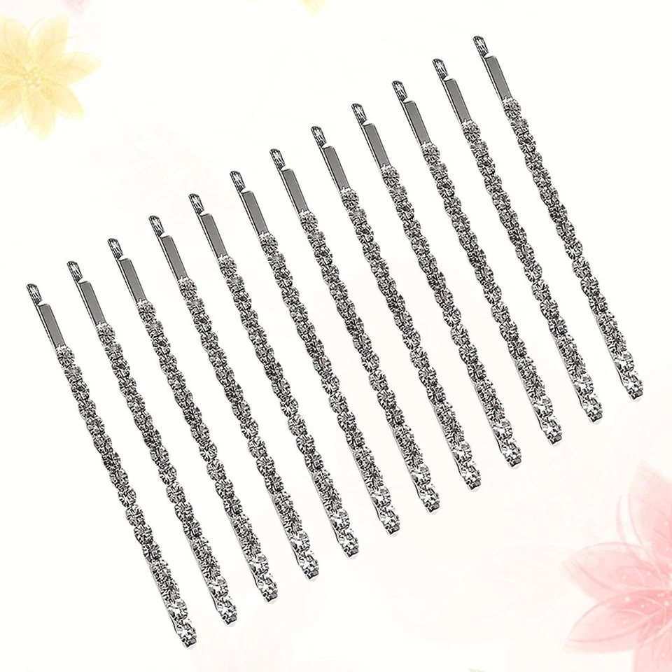 12 Pcs Barrette Cheveux Strass Pince À Mariage Épingles En Cristal - Photo 3/4