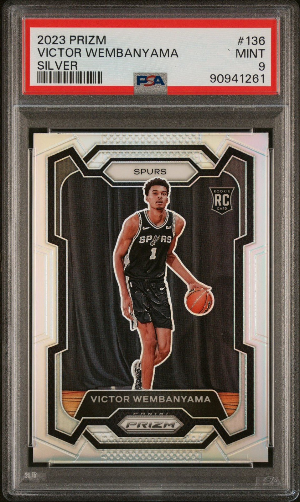 2023-24 Panini Prizm Victor Wembanyama Silver Prizm #136 RC PSA 9 - SPURS ROOKIE