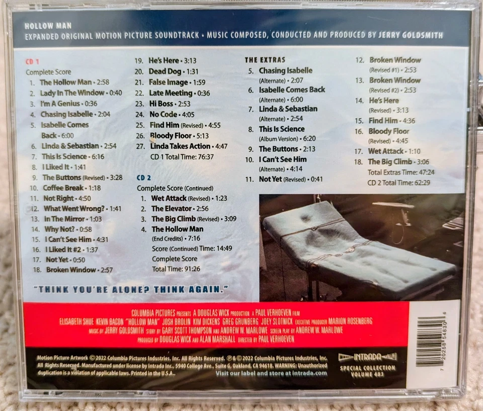 Hollow Man Soundtrack Expanded Intrada Edition Jerry Goldsmith OOP Rare CD Set!  - Image 2 of 2