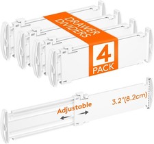 Lifewit 3.2" High 4 Pack Drawer Dividers, 10.2-16.5" Adjustable Dresser Drawer D