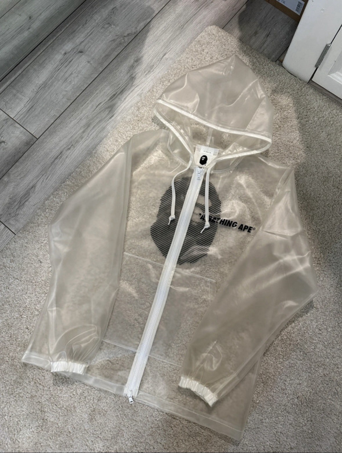 Bape/ a bathing ape transparent hoodie jacket Size Small RARE