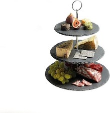 Image of Artesà Three Tier Slate Cake Stand Serving Set, Cake Set, 28.5x34.5cm item 495