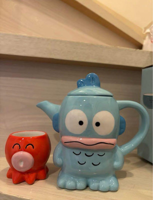 Sanrio Hangyodon Tea Set Teapot 5.9x5.1in Cup 3.1x2.8in SAN4657 Japan New
