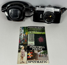 Honeywell Pentax Spotmatic 35mm SLR Camera Super-Takumar 55mm f/1.8 Case TESTED