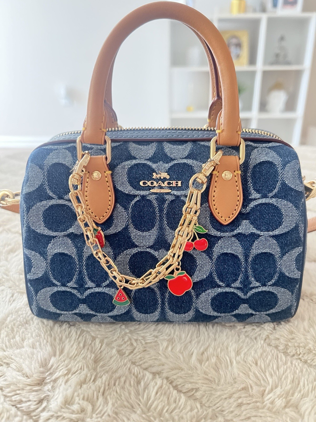 NEW Coach Mini Rowan Crossbody Bag in Signature Denim New Gift