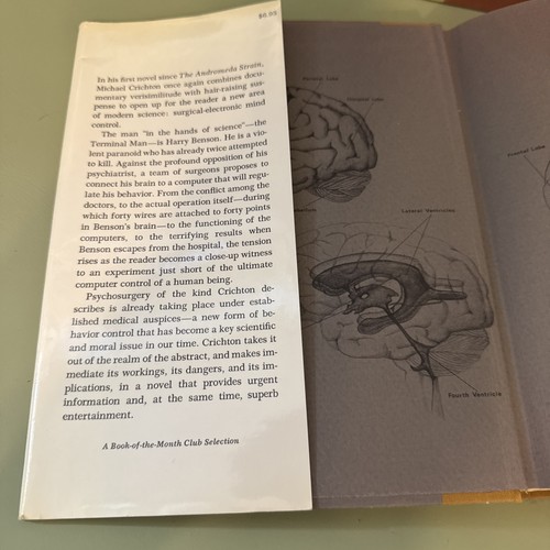 Terminal Man by Michael Crichton (1972, Hardcover) 1st Ed., HC, Book Club - Imagen 5 de 9