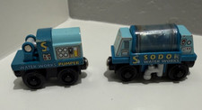 Thomas Friends Wooden Railway Sodor Water Works Pumper Tanker Car Train Blue Lot