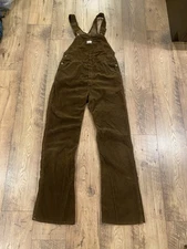 Vintage 70’s OSHKOSH B’GOSH Brown Corduroy Adult Vestbak Overalls Rare XL