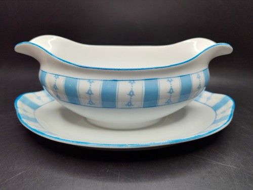 Noritake "The Yale" Gravy Boat con sottopiatto attaccato C1912 dipinto a mano - Foto 1 di 11