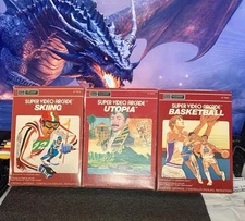 Sears Tele-Games Intellivision Super Video Arcade Utopia,Basketball & Skiing CIB