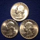 Lot (3) 1951 D Washington 25C US Minted SILVER Quarters Coin UNC MS Very Nice ++