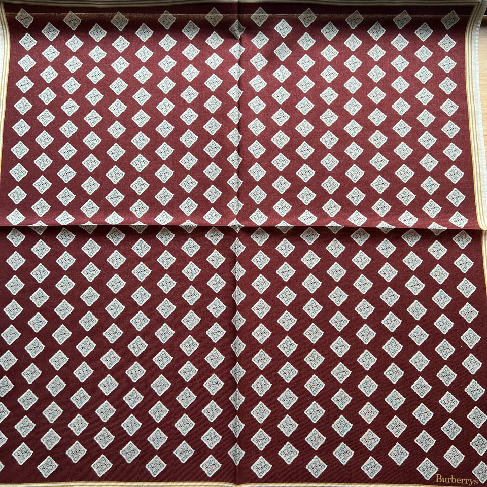 LENÇO MASCULINO BOLSO QUADRADO VINTAGE MARROM ALGODÃO GEOMÉTRICO 20" A-0804 - Imagem 2 de 3