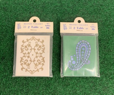 Heines Tallies 2Way 2 Table Set- Gold Heart & Leaf Designs- 2 Packs Of 8 Tallies