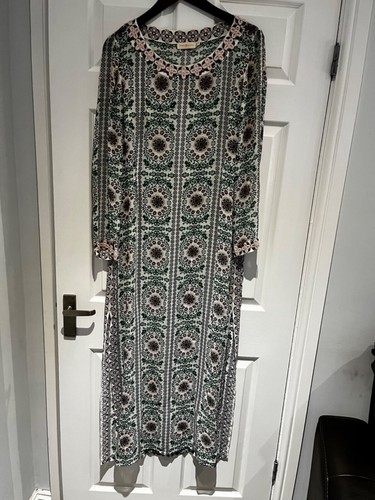 LADIES TORY BURCH BEACH KAFTAN SHIRT BLOUSE MAXI LONG DRESS SIZE MEDIUM 12 VGC - 第 1/5 張圖片