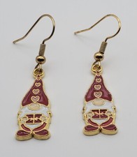 Valentines Gnome fishhook earrings