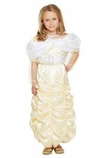 Beauty  Princess Costume Fancy Dress Outfit Girls Fairytale Dress Yellow Costume