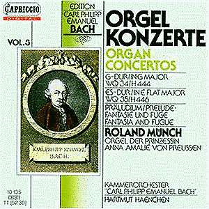 C.P.E. Bach: Organ Concertos (CD, Apr-1995, Capriccio Records) Roland Munch