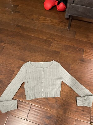 John Galt Brandy Melville Cropped Cable Sweater Small