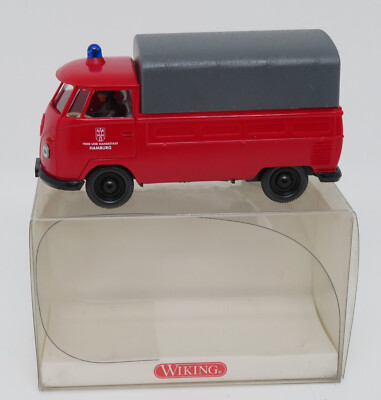 WIKING 1/40 VW VOLKSWAGEN FLATBED T1 FIRE BRIGADE HAMBURG #7670238 IN BOX