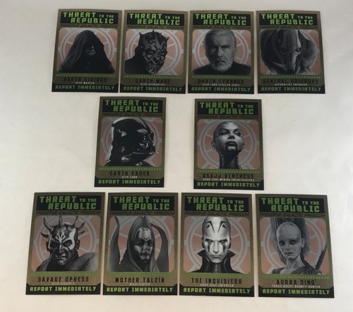 STAR WARS CHROME PERSPECTIVES 2015 (Topps) THREAT TO THE REPUBLIC Card Set