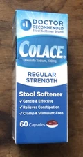 Colace Regular Strength Stool Softener 100 mg 60 Capsules EXP 07/2027 NEW