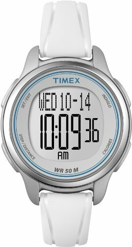 Timex T5K637 Womens All Day Fitness Tracker Digital White Rubber