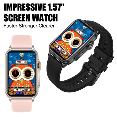 1.57 In Waterproof Smart Watch Sports Heart Rate Fitness Tracker Bluetooth Call.