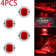 4 Pcs Marine Boat LED Deck Courtesy Lights Waterproof Red Stern Transom Light