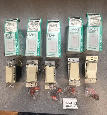 5- Lightolier OSR-3-AL Onset Remote Multi Location Dimming Control Switch Almond