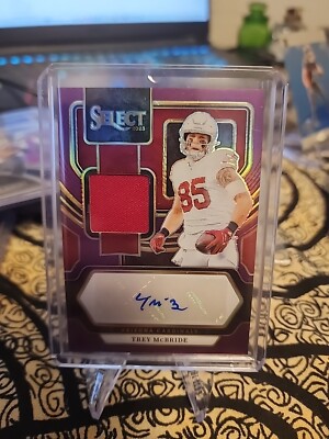2023 Panini Select Trey McBride Patch Auto Purple /49 AZ Cardinals #SM-TRM