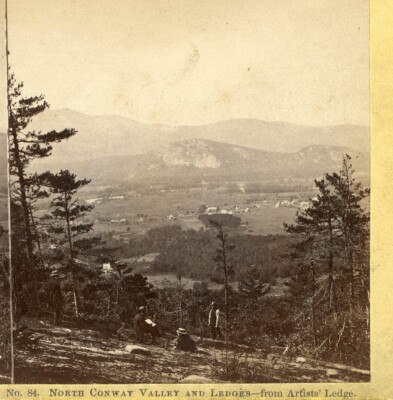North Conway NH: Valley & Ledges from Artists Lodge 1860s John P Soule E455