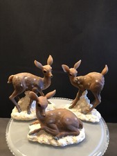 Holiday Time 3 Piece Hand Painted Polyresin Reindeer Set Christmas Decor