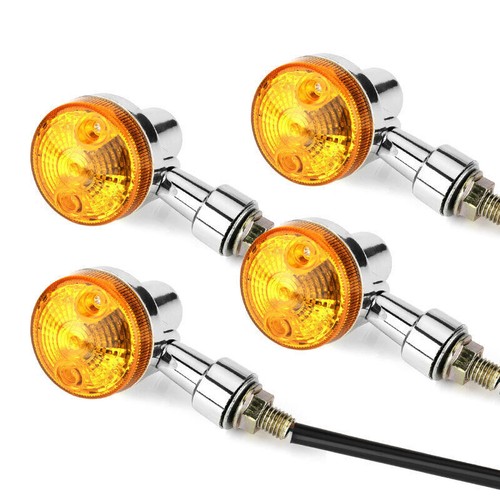 4X Bullet Motorcycle Chrome Turn Signal Blinker Lights For Yamaha