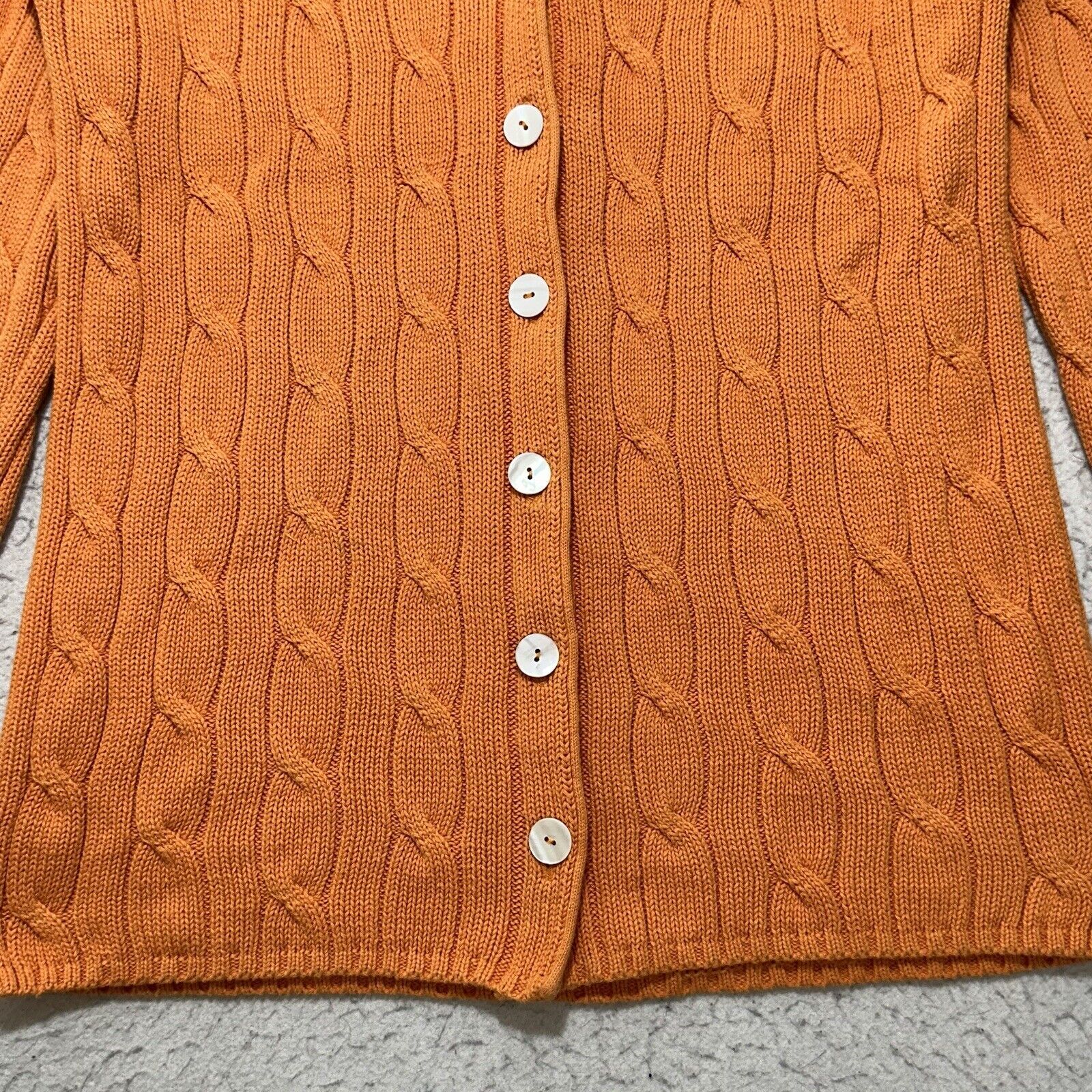 Talbots Women's Large Button Down Orange Cable Kn… - image 4