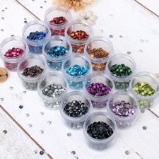 HOT FIX METALLIC RHINESTONES / RHINESTUDS (2MM - 6MM) 15 COLORS