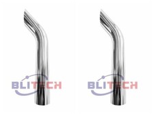 New Pair 5 Od Chrome Bull Horn Stack Truck 24 Length Truck Exhaust Pipe New Pair 5 Od Chrome Bull Horn Stack Truck 24 Length Truck Exhaust Pipe