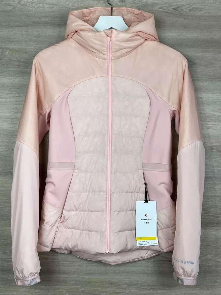 Lululemon Down For It All Jacket Full Zip Hood Size 8 Pink Mist PIMI 26656