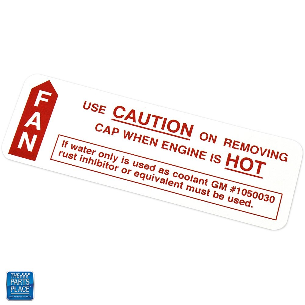 1967 GTO LeMans Caution Fan Engine Compartment Decal (DT0027) - EA | eBay