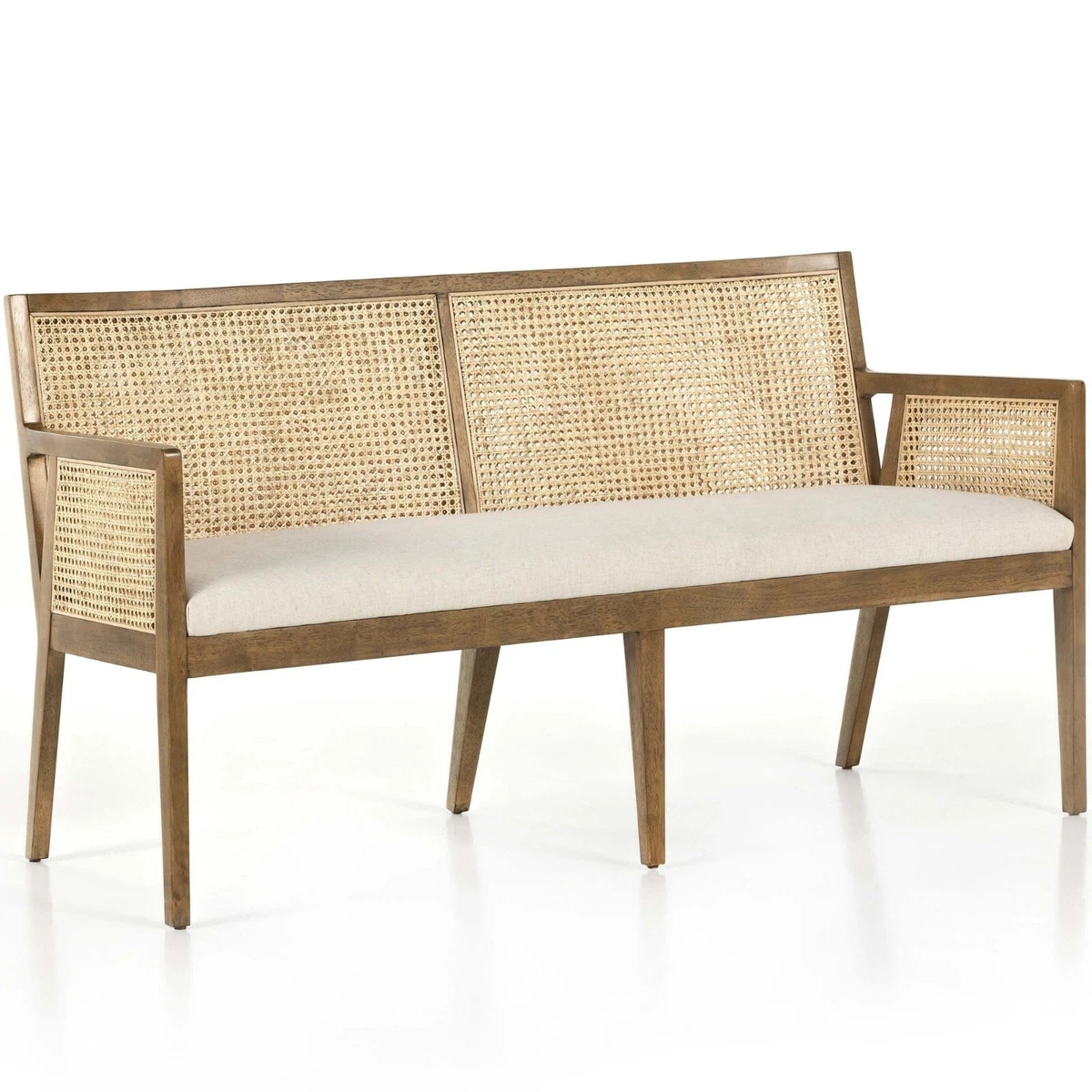 Rattan cane bench deals