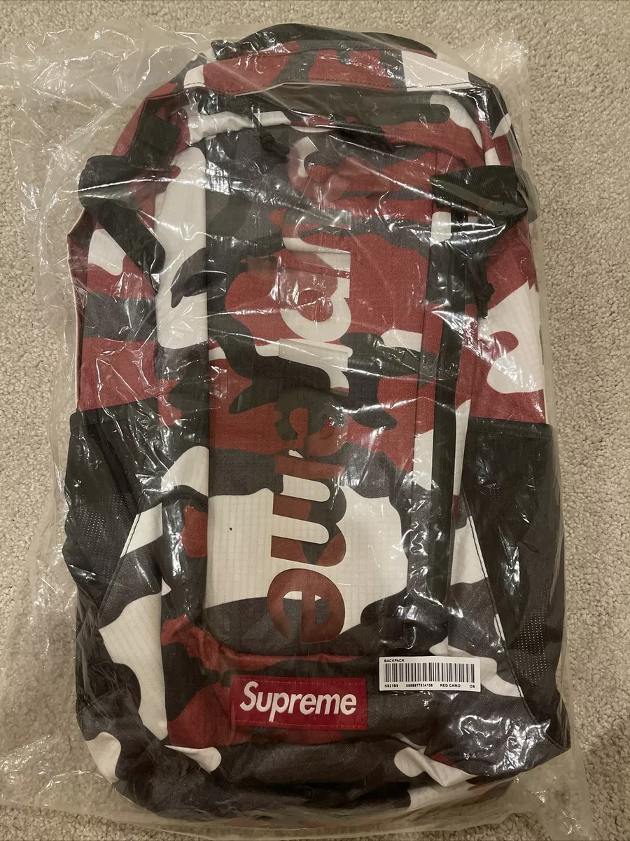 New Authentic Supreme Backpack 2021 Camo Red Black White