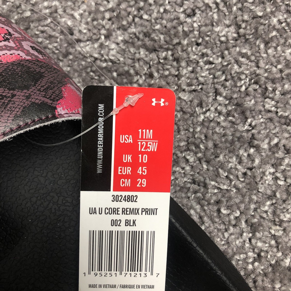 Under Armour Core Remix Print Mens Sandals Black Ash Plum 
