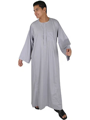 EGYPT BAZAR wunderschöner Herren-Kaftan Hauskleid im Falahi-Stil in Farbe grau - KAM00475