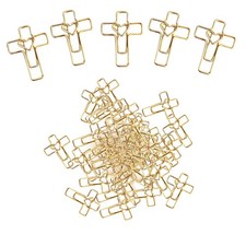 50PCS Gold Heart Cross Paper Clips, Patented Design Bible Study Supplies, Mot...
