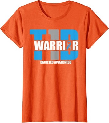 T1D Warrior Type 1 Diabetes Awareness Cute Design Ladies' Crewneck T-Shirt