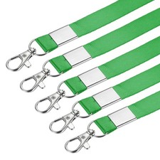 Neck lanyards, flat shoulder strap swivel cord hook clamp, green 10pcs